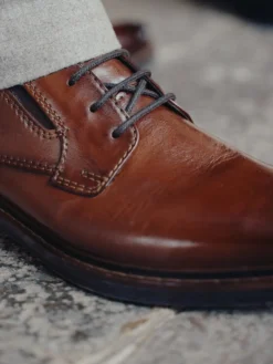 Leder Business Schnürer cognac