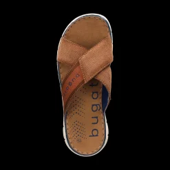 Leder Pantoletten cognac