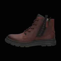 Leder Schnürstiefel bordo