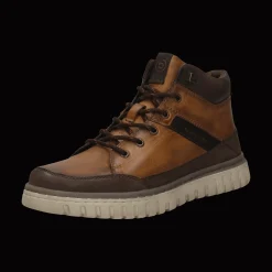 Leder Schnürstiefel cognac