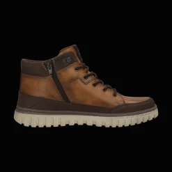 Leder Schnürstiefel cognac
