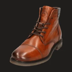 Leder Schnürstiefel cognac
