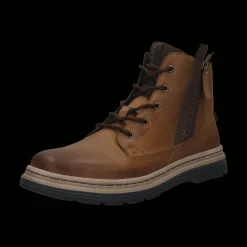 Leder Schnürstiefel cognac