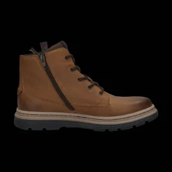 Leder Schnürstiefel cognac