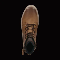 Leder Schnürstiefel cognac