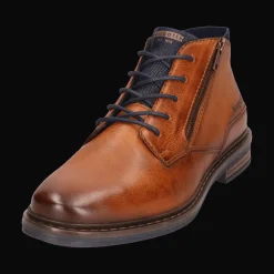 Leder Schnürstiefel cognac