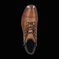Leder Schnürstiefel cognac