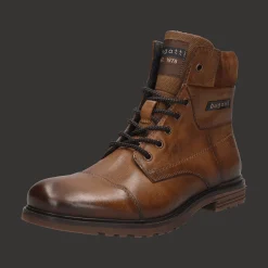 Leder Schnürstiefel cognac