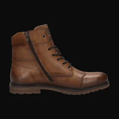 Leder Schnürstiefel cognac