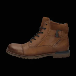 Leder Schnürstiefel cognac