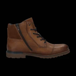 Leder Schnürstiefel cognac
