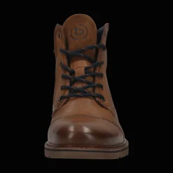 Leder Schnürstiefel cognac