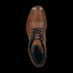 Leder Schnürstiefel cognac