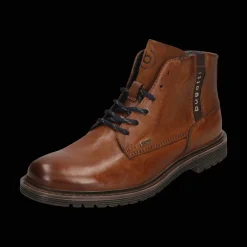 Leder Schnürstiefel cognac