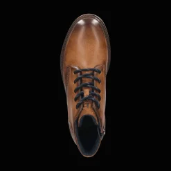 Leder Schnürstiefel cognac