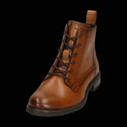 Leder Schnürstiefel cognac