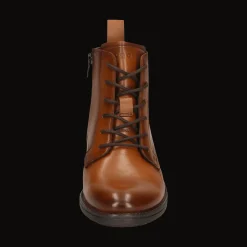 Leder Schnürstiefel cognac