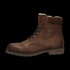 Leder Schnürstiefel cognac