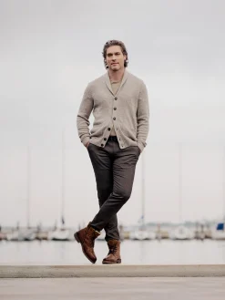 Leder Schnürstiefel cognac