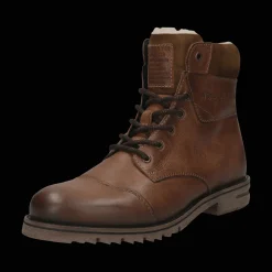 Leder Schnürstiefel cognac