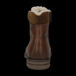 Leder Schnürstiefel cognac