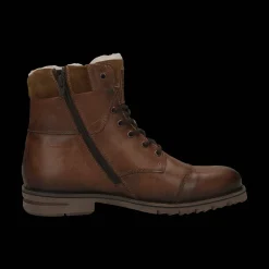 Leder Schnürstiefel cognac