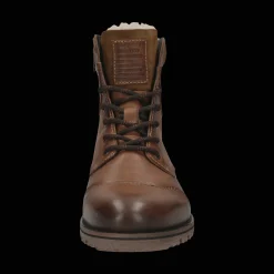 Leder Schnürstiefel cognac