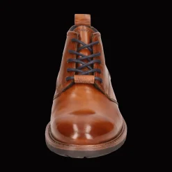 Leder Schnürstiefel cognac