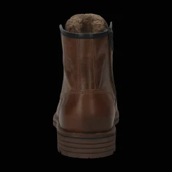 Leder Schnürstiefel cognac