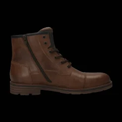 Leder Schnürstiefel cognac