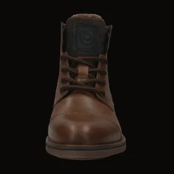 Leder Schnürstiefel cognac