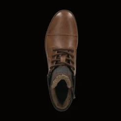 Leder Schnürstiefel cognac