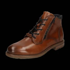 Leder Schnürstiefel cognac