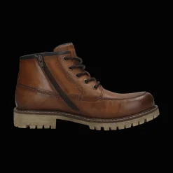 Leder Schnürstiefel cognac