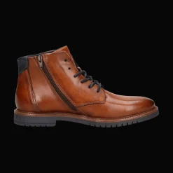 Leder Schnürstiefel cognac