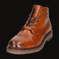 Leder Schnürstiefel cognac