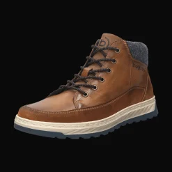 Leder Schnürstiefel cognac