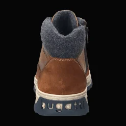 Leder Schnürstiefel cognac