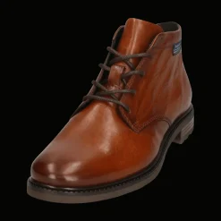 Leder Schnürstiefel cognac