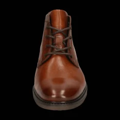 Leder Schnürstiefel cognac