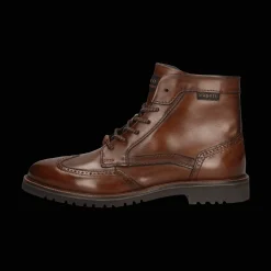 Leder Schnürstiefel cognac
