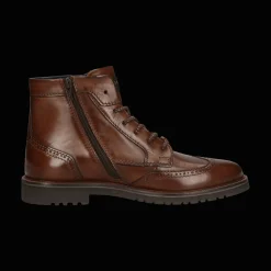 Leder Schnürstiefel cognac