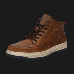 Leder Schnürstiefel cognac