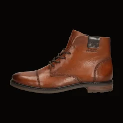 Leder Schnürstiefel cognac
