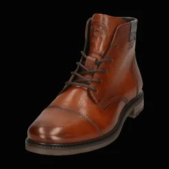 Leder Schnürstiefel cognac