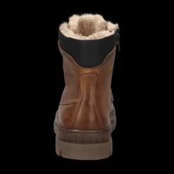 Leder Schnürstiefel cognac