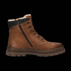 Leder Schnürstiefel cognac