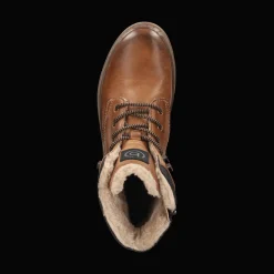 Leder Schnürstiefel cognac