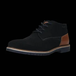 Leder Schnürstiefel dunkelblau