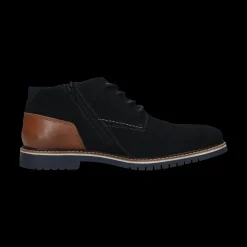 Leder Schnürstiefel dunkelblau